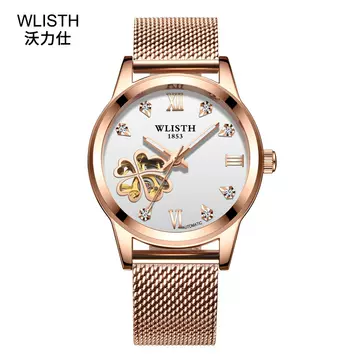 Wallace fashion petty bourgeoisie women's watch hollow-out automatic mechanical watch Korean version steel band watch student women's watch wholesale - ShopShipShake