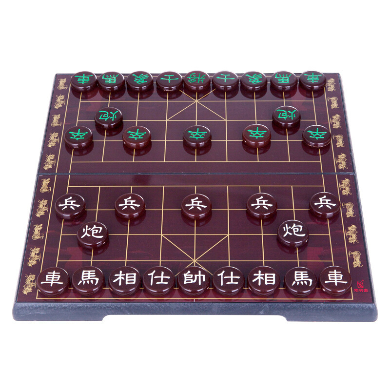 Pioneer Chinese chess A8 red chessboard suit imitation Jade folding magnetic chess board game magnetic stone chess piece Entertainment