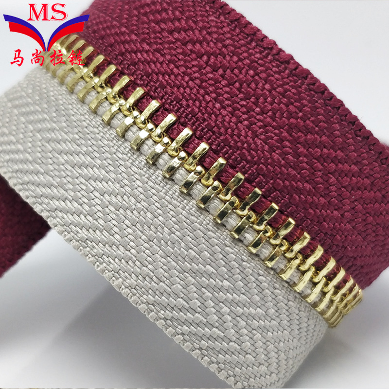 5号金属拉链 互拼布带牙齿双色码装金属铜拉链 阴阳布带 任意定制