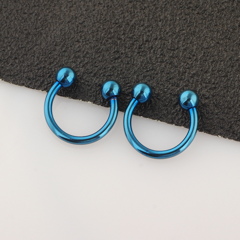 24 Pcs Mixed Set Stainless Steel Nipple Rings Tongue Nails Nose Rings Piercing Jewelry C-Type Simple Fashion detail image 15