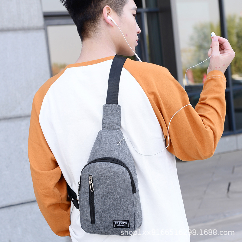 New men's functional chest bag simple ca...