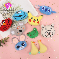 Flocked Animal Head Toy Accessory Cartoon Plush Pin Decoration DIY Cute Phone Bag Pendant Half-Finished Product