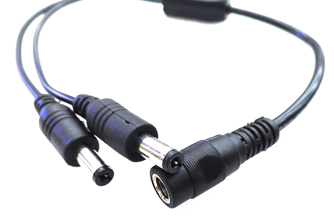 DC5.5*2.1MM 一分二电源线1分2监控线 一分二DC母头线 1拖2