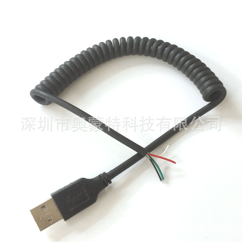USB弹簧线 PU弹簧线数据线 TPU弹簧线 PVC弹簧线 螺旋卷线