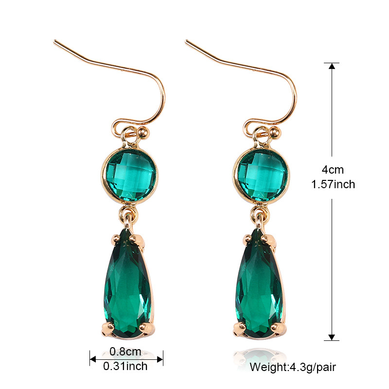 8g Weight Alloy Ear Needle Material Artificial Crystal Inlay Material Drop Earrings Classification 1 Pair Quantity Holiday, Daily Occasion Copper Material Geometric, Water Droplets Pattern Women's Gender Asymmetrical, Plating, Inlay Design Elegant Style Copper Elegant Asymmetrical Plating Inlay Geometric Water Droplets Artificial Crystal Drop Earrings 无