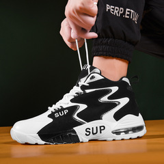 Men's High-Top Basketball Shoes, Versatile Student Dad Shoes, Height Increasing Air Cushion Sports Shoes, Couple Casual Running Shoes