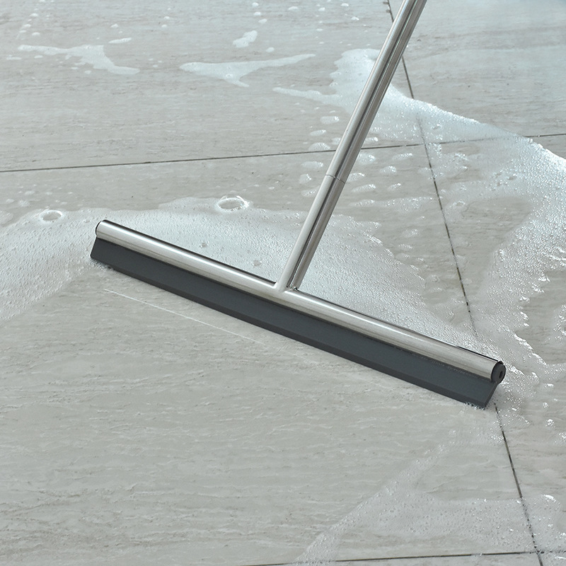 Thickened silicone floor wiper floor wiper lengthened handle glass bathroom scraper with stainless steel S hook Thickened silicone floor wiper floor wiper lengthened handle glass bathroom scraper with stainless steel S hook