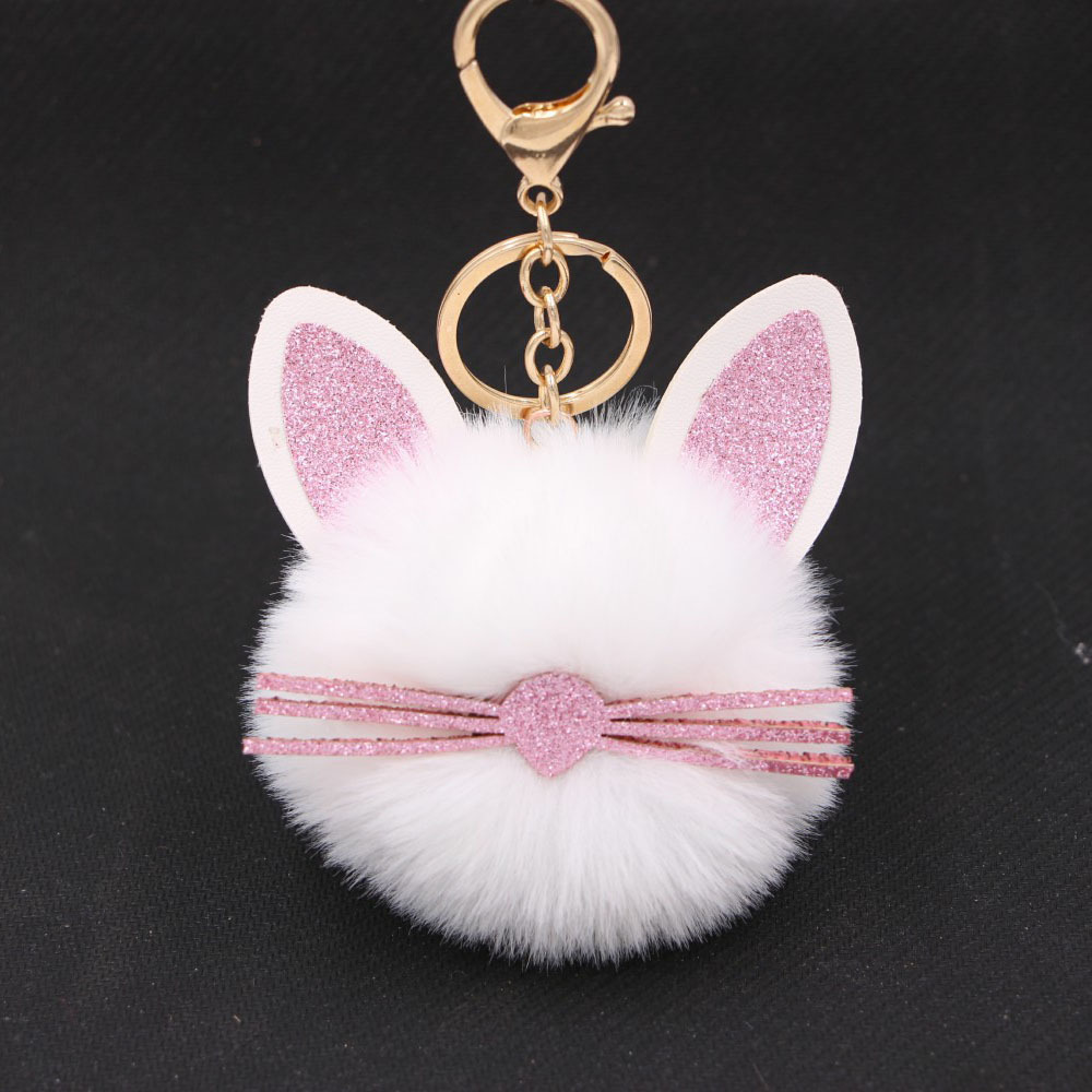 Casual Cat Simulation Wool Alloy Stoving Varnish Keychain display picture 1