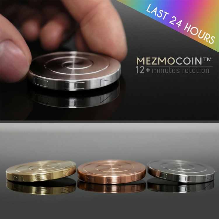 跨境桌面陀螺Mezmocoin金属转运解压减压玩具硬币大小指尖陀螺