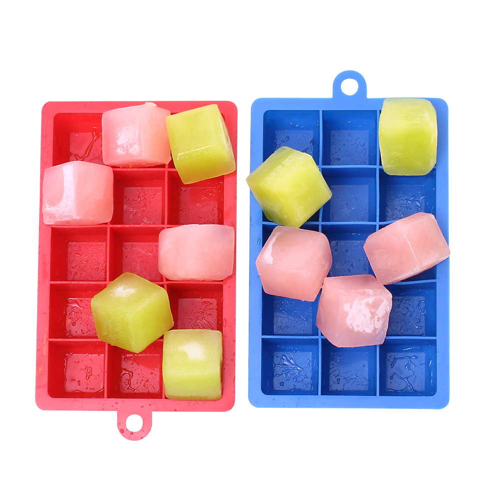 斯可冰格方形制冰盒辅食果泥芝士果冻制冰盒硅胶冰格模巧克力模具