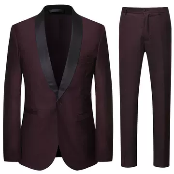 New men's green fruit collar one button suit three piece suit British slim groom dress three piece suit - ShopShipShake