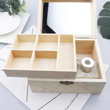 廠家現貨帶鏡子首飾盒松木化妝盒 實木包裝盒定做木質首飾收納盒