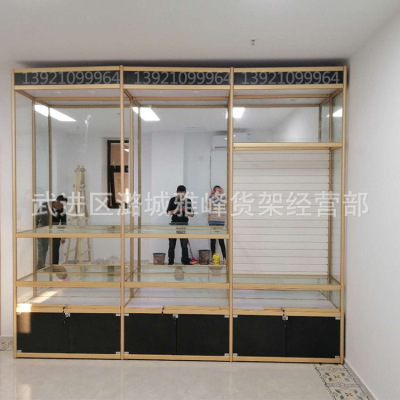 槽板挂件展柜定做 铝合金饰品展架l型展架手机配件渔具展示柜|ms