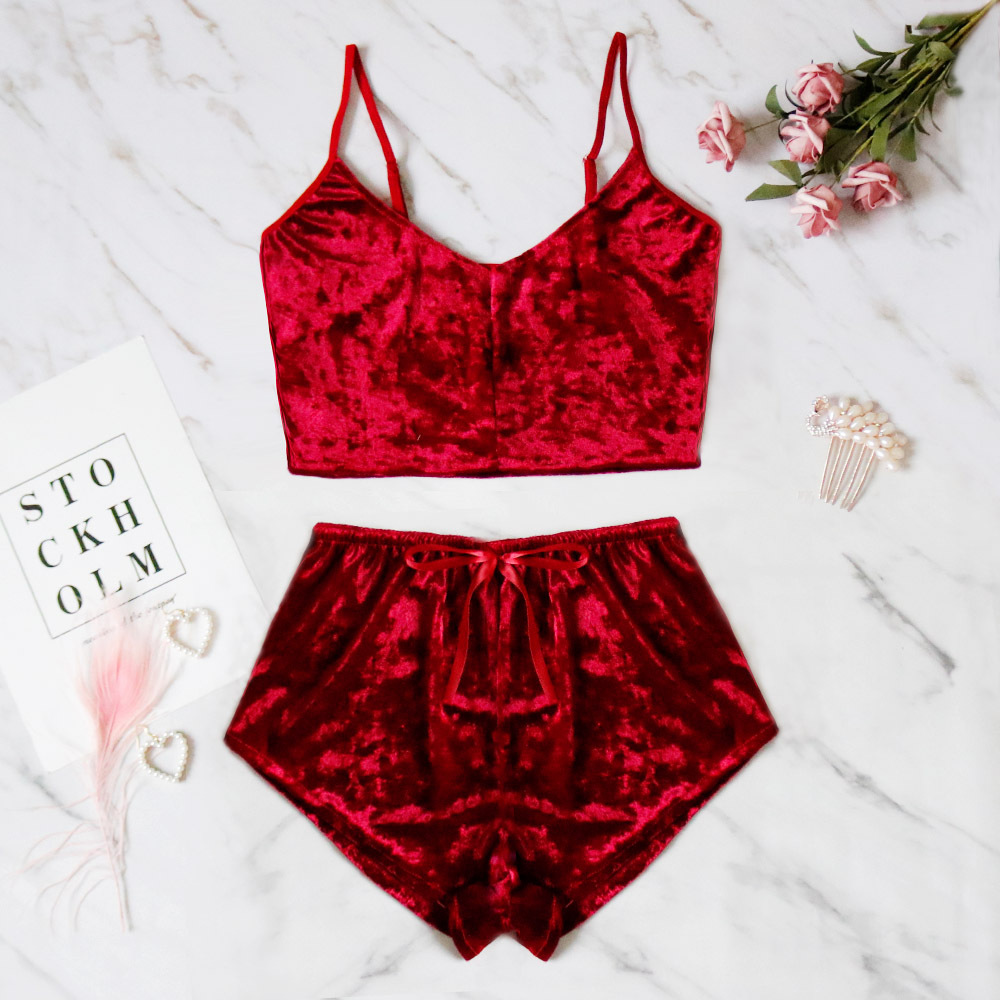  sexy V-neck velvet underwear set  NSYO8655