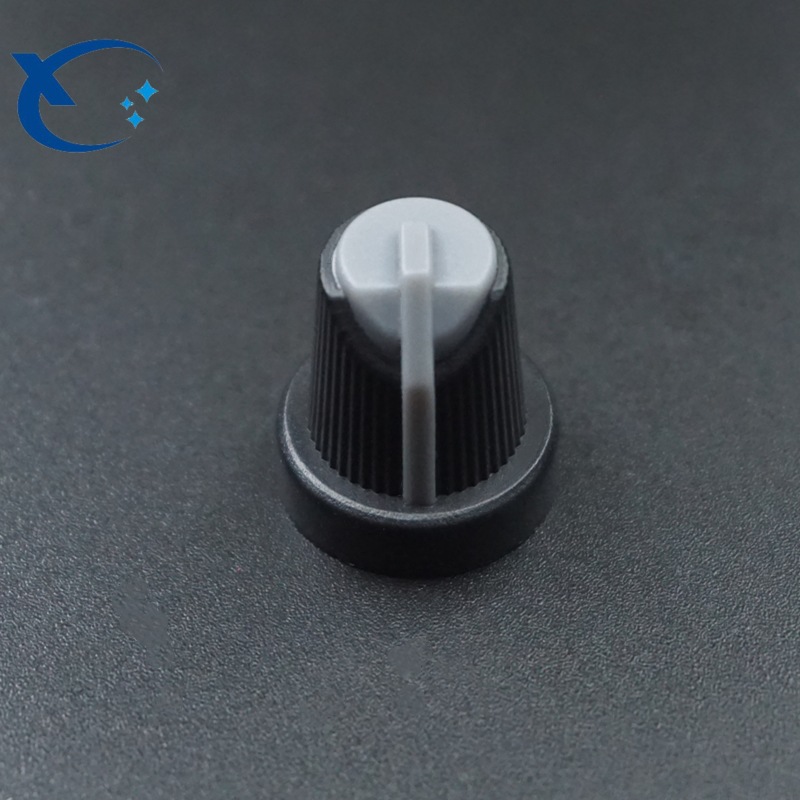 AG-5开关帽 黑身灰顶 097 塑料 旋钮 梅花柄  柄6MM 电位器功放