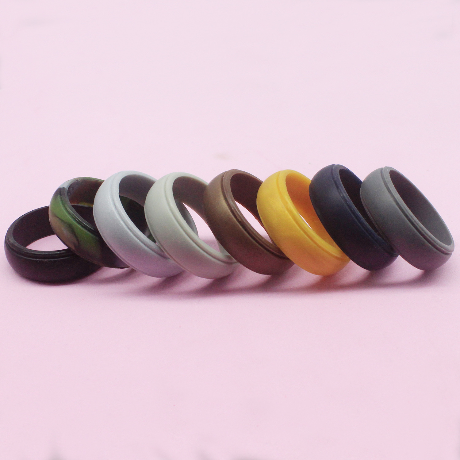 5g Weight Rings Classification 14, 7, 8 Ring Size Simple Style Geometric Silica Gel Unisex Rings