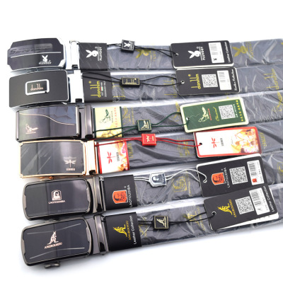 男士商务腰带 超市 实体店 地摊 耐刮耐磨合金自动扣包装皮带|ru