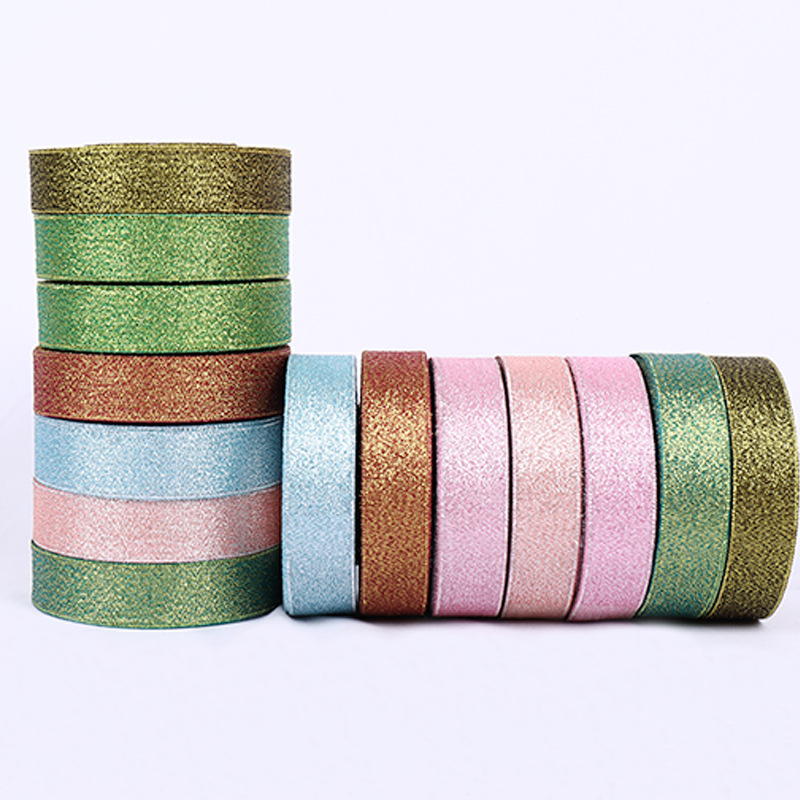 undefined6 Color with green onions Silk ribbon gift packing Cake box Coloured ribbon bow Flash Wedding celebration golden Webbing goods in stockundefined