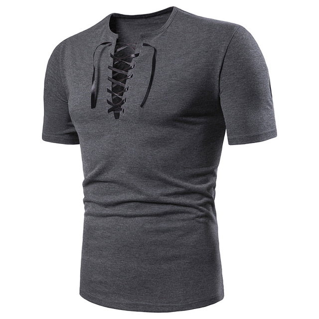 Short-sleeved T-shirt Men’s Wear Pure-color Large-body Neckband  