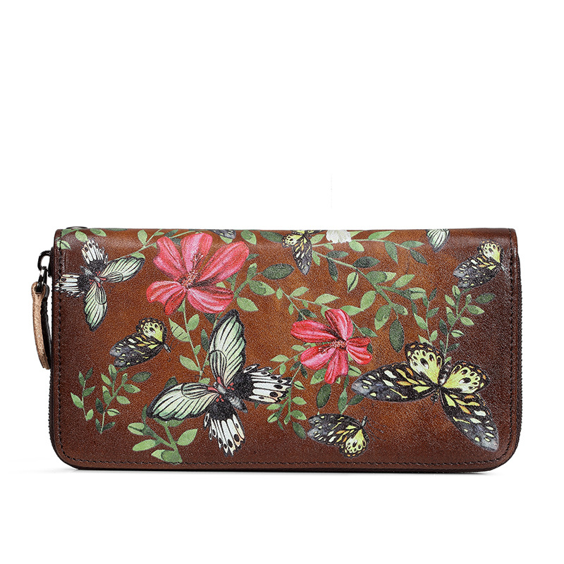 Νέα τσάντα χειρός για κινητό τηλέφωνο από δέρμα ζελέ με φερμουάρ και στρώση δέρματος αγελάδας, χειροποίητο πορτοφόλι γυαλίσματος χρώματος_voghion.com