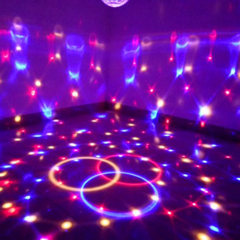 Factory direct selling 9 -color automatic LED crystal magic ball light sound control rotation colorful lamp bedroom festive decoration color lamp