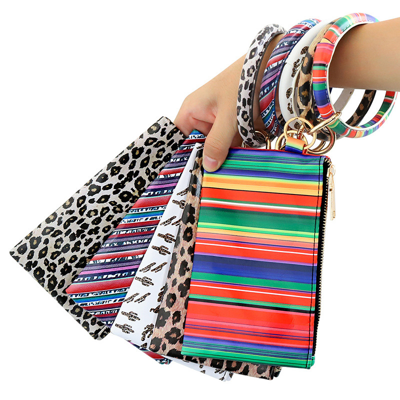 Fashion Color Block Leopard Pu Leather Patchwork Women's Bag Pendant Keychain 1 Piece display picture 2
