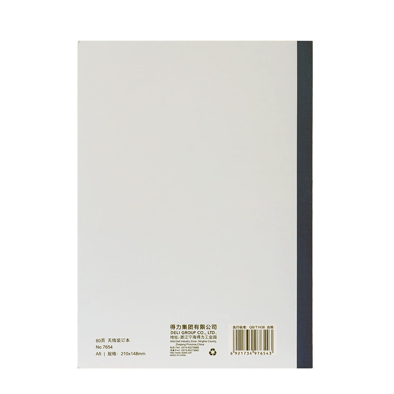 Deli 7654 офисная беспроводная скобка книга A5 ноутбук студент дневник 80 страниц заметки