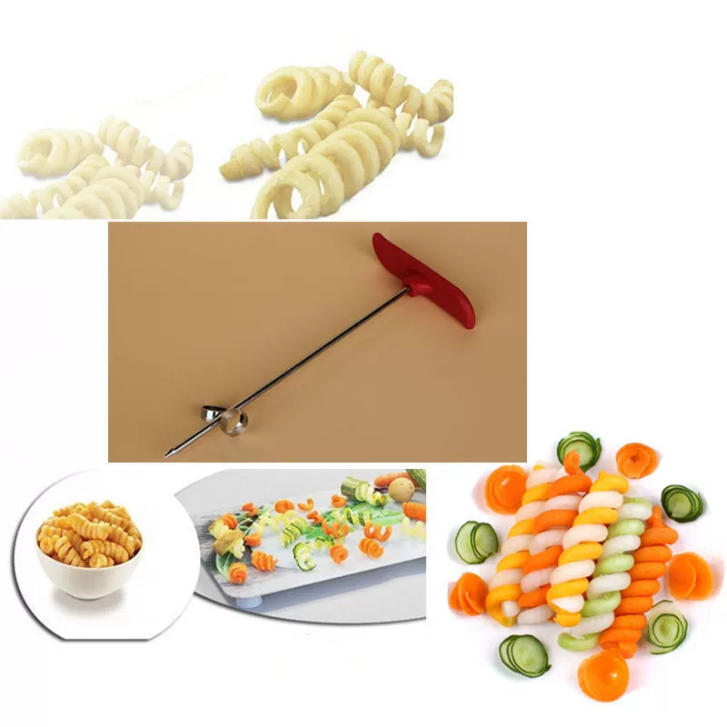 Из нержавеющей стали Творческий пластины украшения Спираль Твист Нож огурец Твист Нож моталки винт моталки