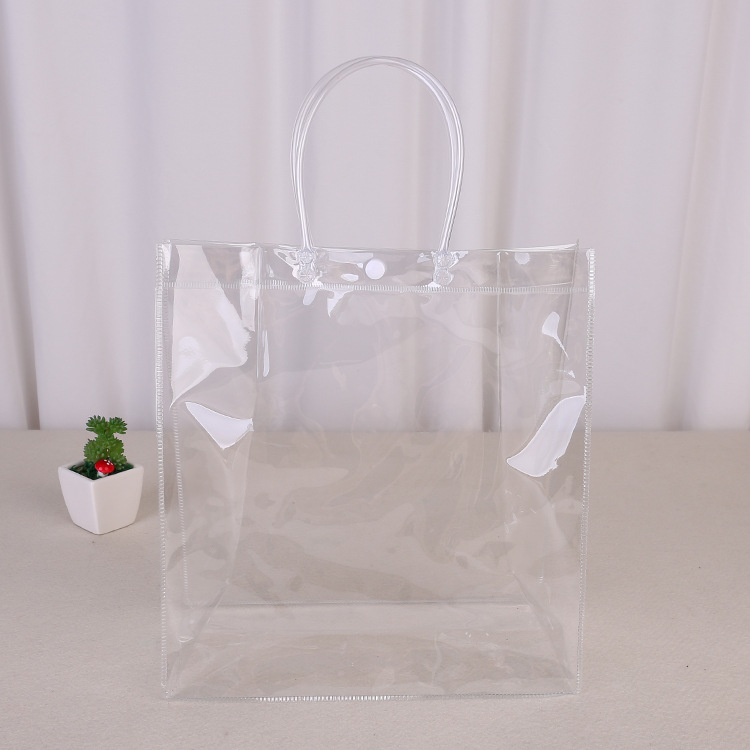 厂家现货pvc透明手提礼品袋 饮料包装袋日用品广告袋现