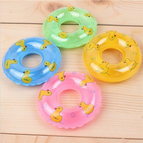 Mini small swimming ring for children playing in the water and bathing toys little yellow duck accessories milk tea shop donut small swimming ring wholesale