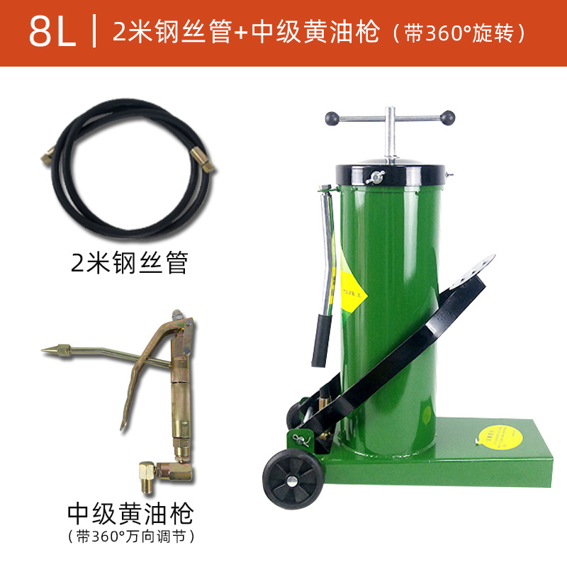 Venta al por mayor pedal mantequilla máquina pedal Tipo de alta presión engrasador camión mantequilla Máquina manual pequeño portátil 10L