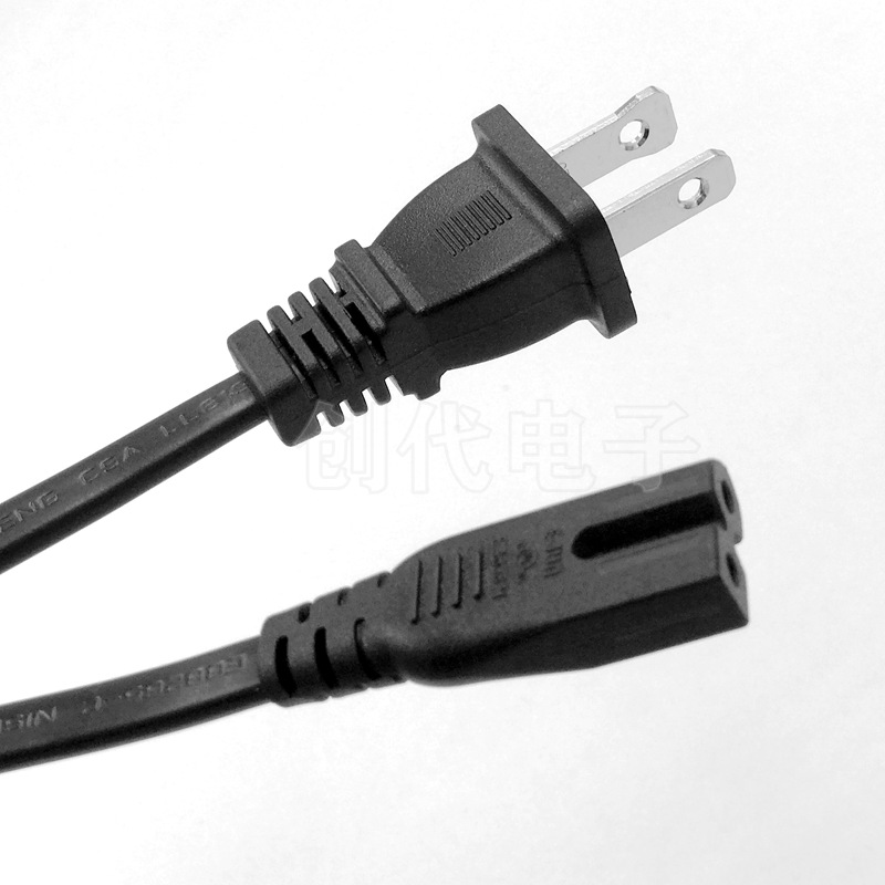 定制美规电源线 UL证书出口美国美标两插电源线 美式插头线 1.8米