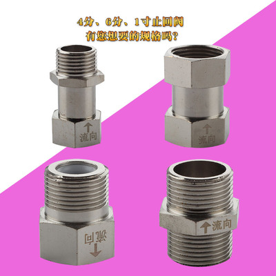 4分单向阀逆止回阀接头马桶洁厕块液防倒回流太阳能电热水器配件|ms