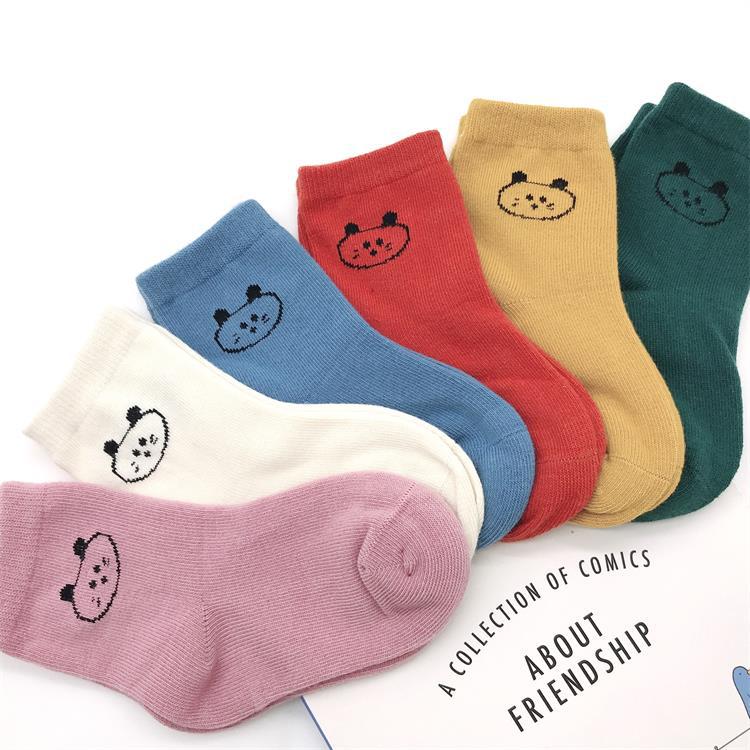 Autumn solid cartoon children's breathable comfortable socks