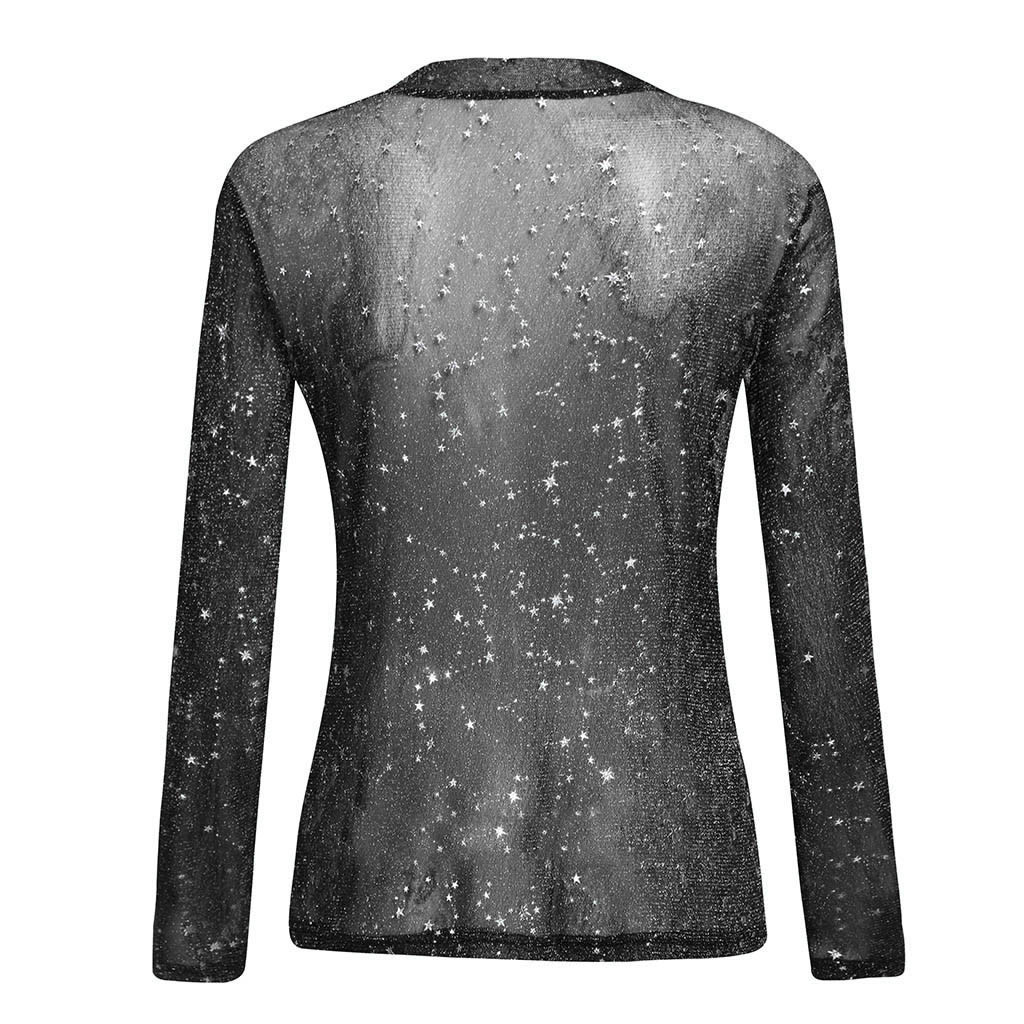 Black Mesh Sheer Top Image 3