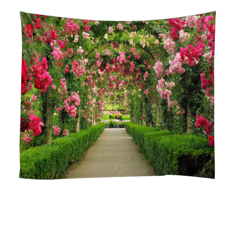 厂家直销现货批发  数码印花花朵风景家居挂毯壁挂沙滩巾沙滩坐毯