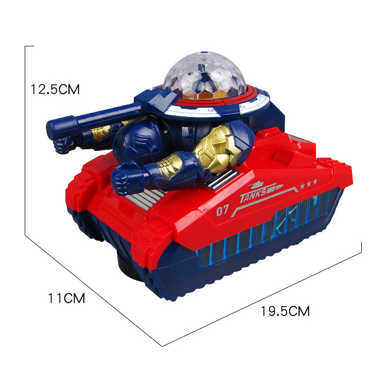 Carro de deformación universal eléctrico para niños Tanque de deformación giratorio de 360 grados Coche de juguete de música ligera