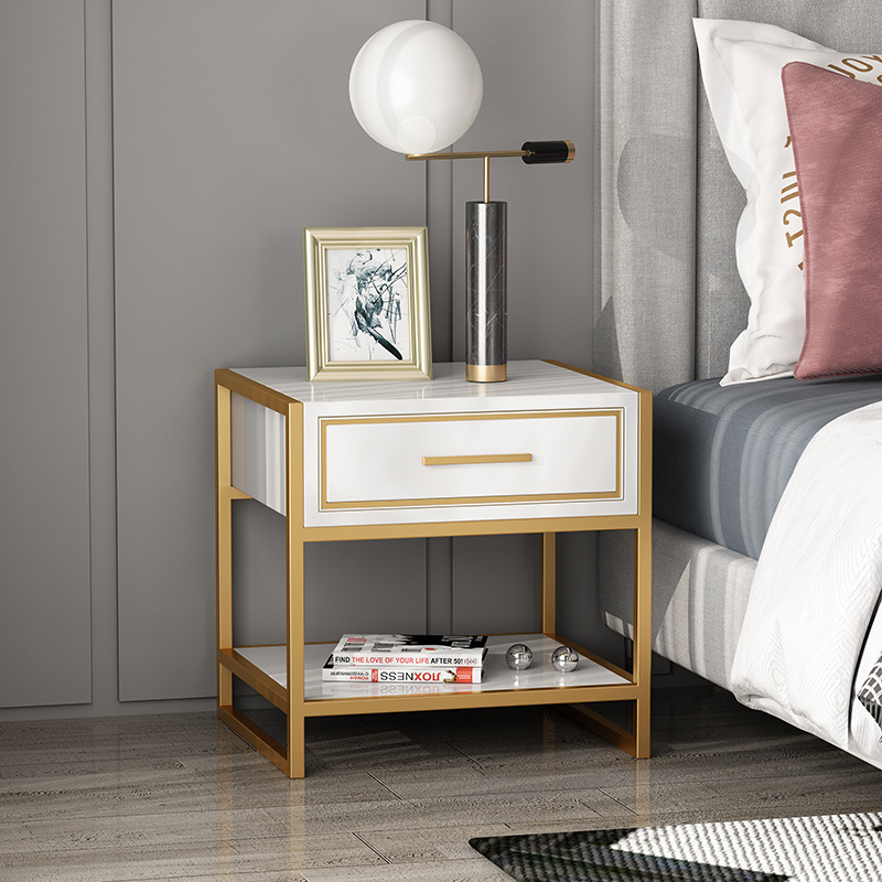 北歐金屬鐵藝床頭櫃床邊櫃創意臥室個性收納櫃抽屜小櫃子家具定制