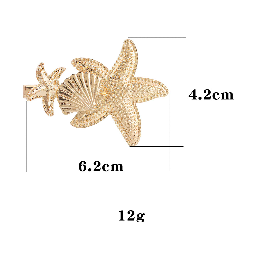 Best Selling Hair Accessories New Alloy Adult Starfish Shell Word Clip Hairpin display picture 1