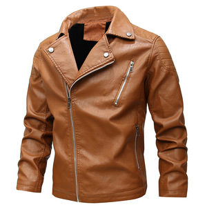 European and American fashion large men’s locomotive Pu plush leather coat