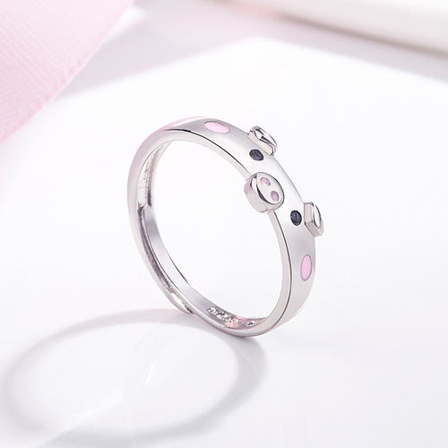 Korean style piggy ring for women, fresh and cute piggy open ring, animal ring, simple fashion jewelry
