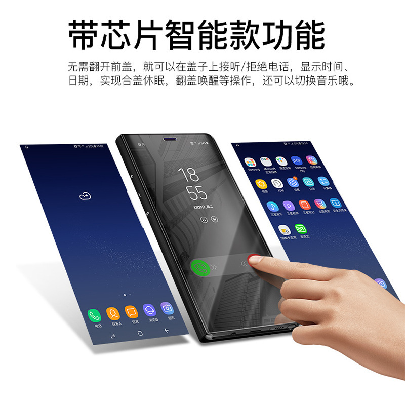 2019 New Application LG V40 mobile phone case plating mirror bracket creative LV30 flip phone protective leather case