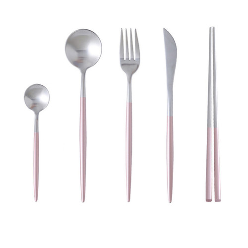 304 stainless steel spoon, Portuguese knife, fork and spoon, high-end chopsticks, steak knife and fork, four-piece Western tableware set