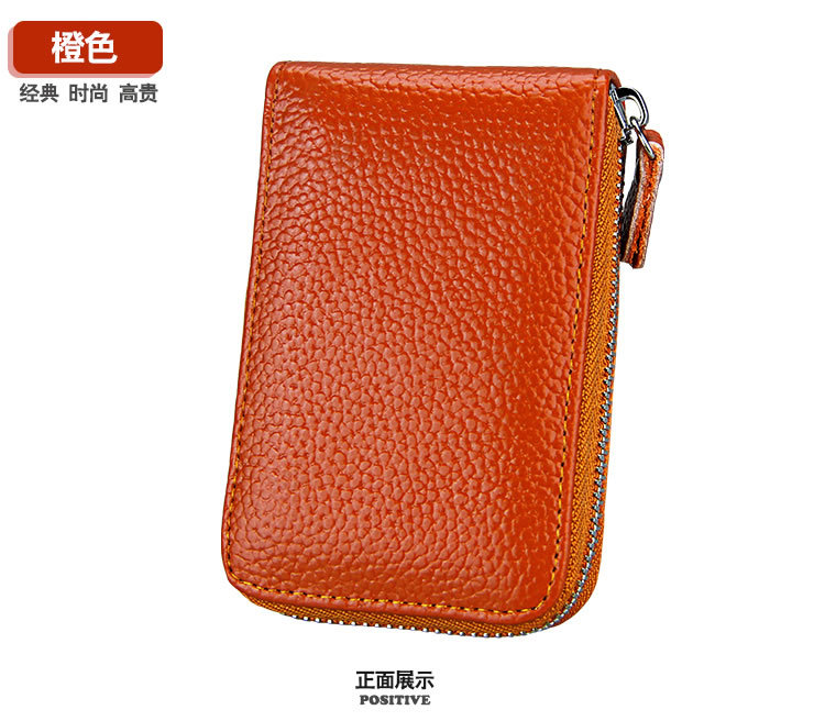 60g Weight Zipper Closure Type Business Occasion Genuine leather Material Solid Color Pattern Unisex Gender Coffee, Royal Blue, Orange, Dark Blue, Pink, Purple, Red, Green, Yellow, Black Color Unisex Solid Color Genuine Leather Coffee Royal Blue Orange Zipper Card Holders 35