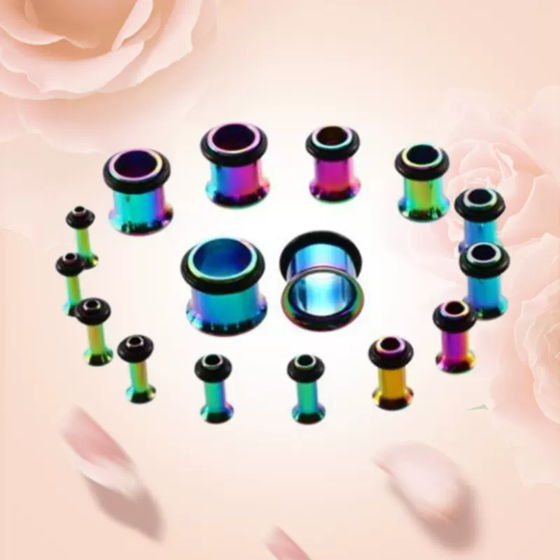 不锈钢耳钉 穿刺耳环批发 耳饰品单喇耳扩双喇叭耳廓螺纹扩耳器