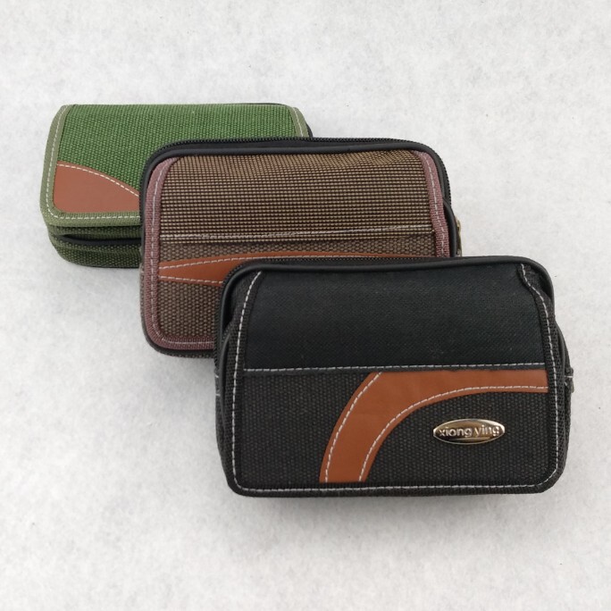 Canvas Mobile Phone Hanging Waist Bag Double Waist Bag for Apple Huawei Xiaomi OPPO Universal Middle-aged Waist Bag Set