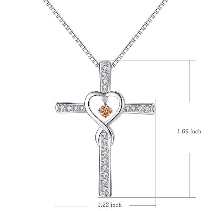 Retro Cross Heart Shape Alloy Inlay Rhinestones Women's Pendant Necklace 1 Piece display picture 9
