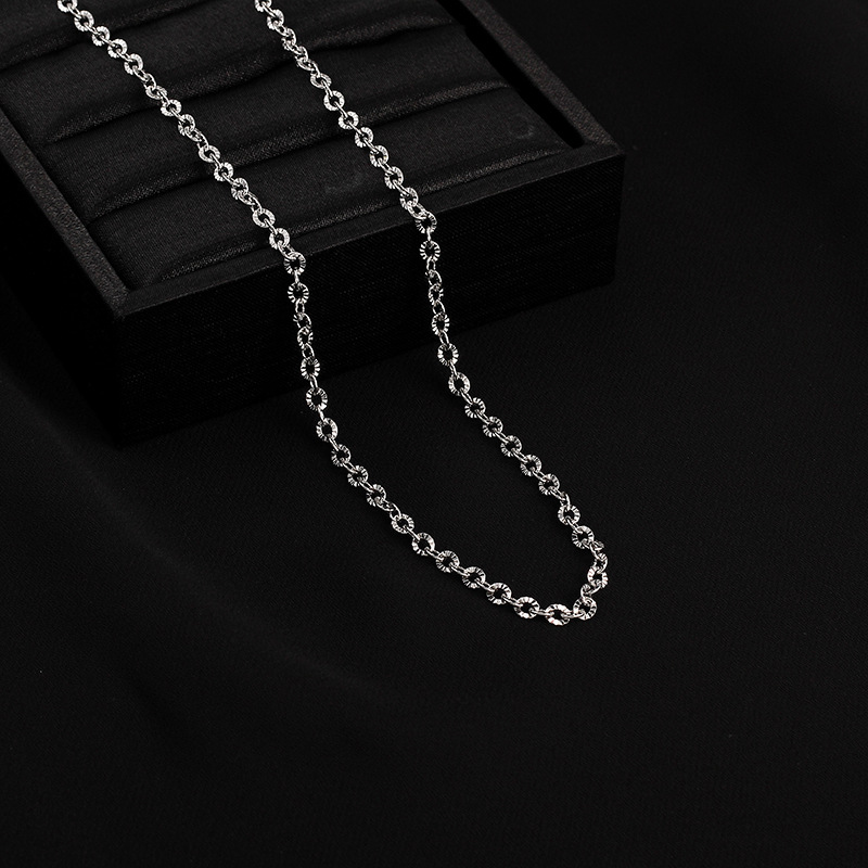 TitaniumStainless Steel Simple  necklace  Steel color 4MM  Fine Jewelry NHIM1633Steelcolor4MMpicture3