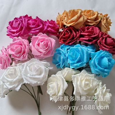 Factory wholesale 8CM simulation pe rose Foam Flower Wedding celebration Flower arches Hand tied bouquet Candy box Flower ball Bouquet of flowers