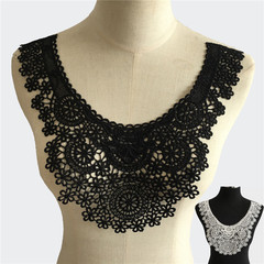 New computer-embroidered black and white lace collar polyester handmade floral edge clothing accessories lace hole flower manufacturer direct sales